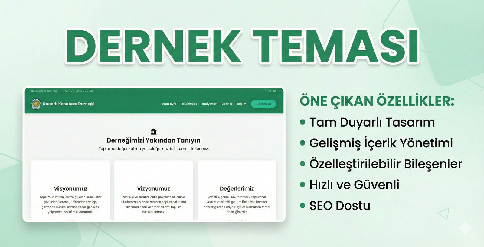 Profesyonel Dernek Teması PHP Script